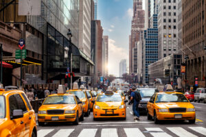 Taxis in city