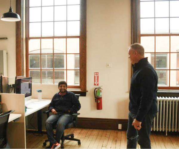Two team members at work